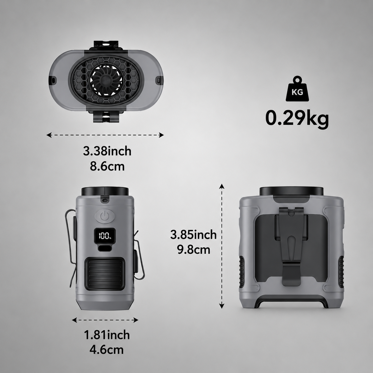 Delauna® 3-in-1 Waist Fan with Flashlight & Powerbank
