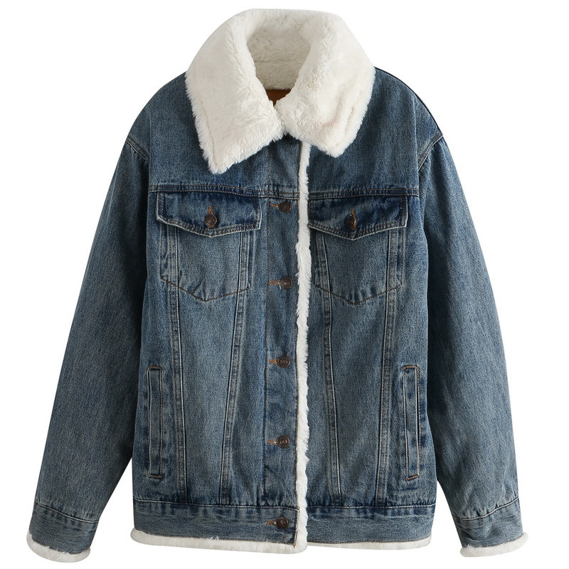 Women's Winter Sherpa Lined Denim Jacket