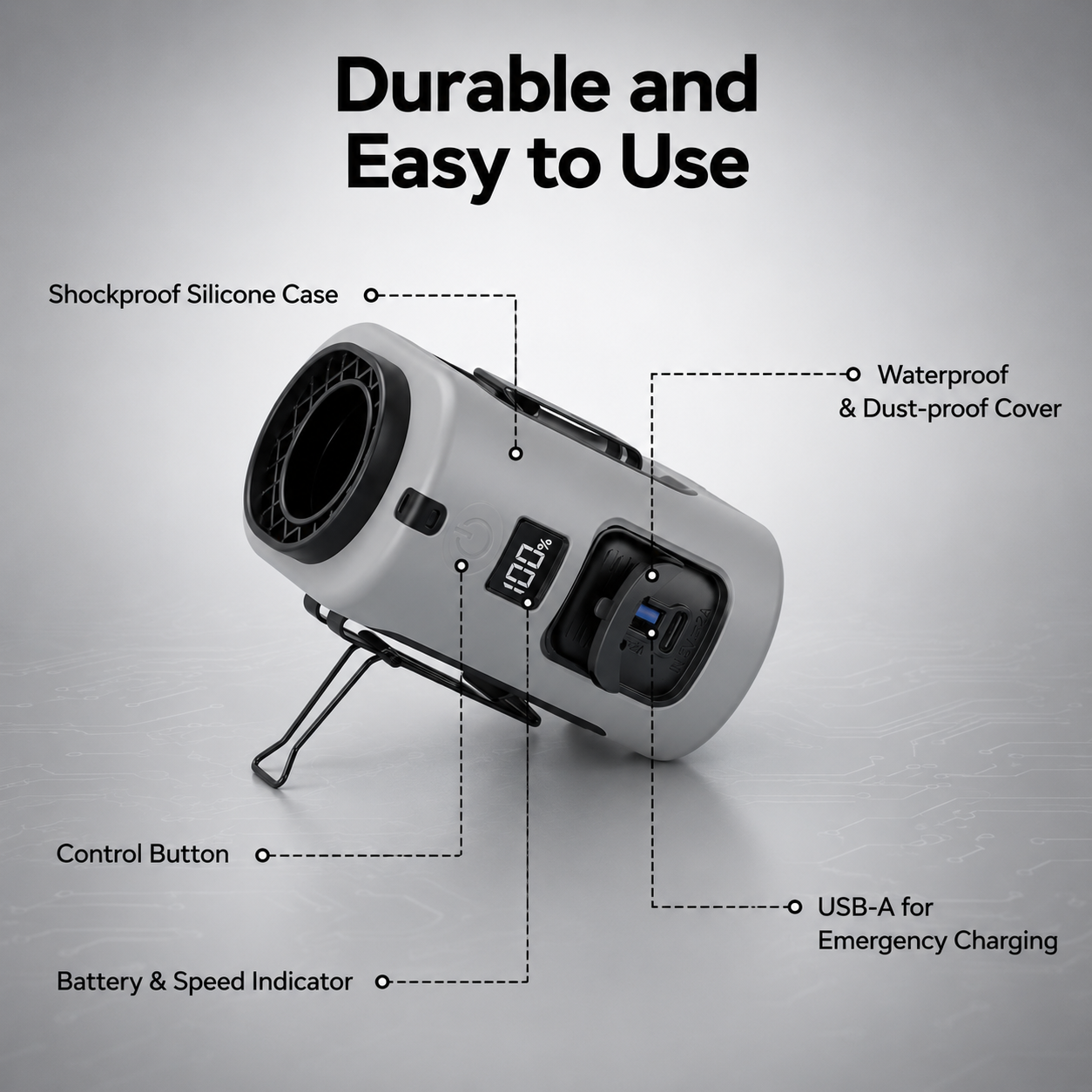 Delauna® 3-in-1 Waist Fan with Flashlight & Powerbank